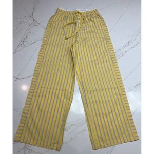 Talulah Womens Yellow Striped Wide Leg Lounge Pants High Rise Size S NWOT